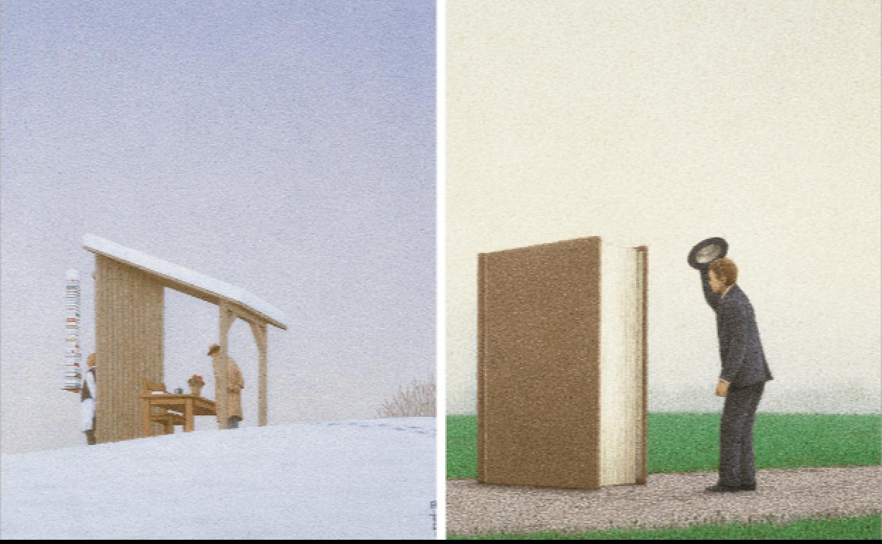 Dos de las ilustraciones de Quint Buchholz que forman parte de 'El libro de los libros'. 