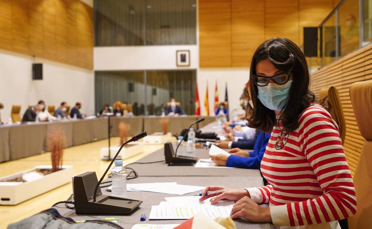 La edil Virginia Carrera, en un pleno municipal. 