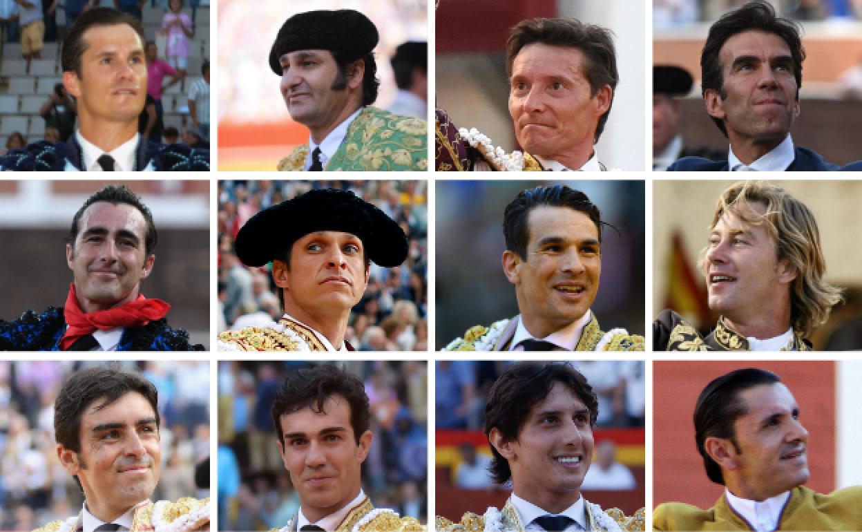 Los doce toreros que participarán en la Feria de la Virgen de San Lorenzo. 