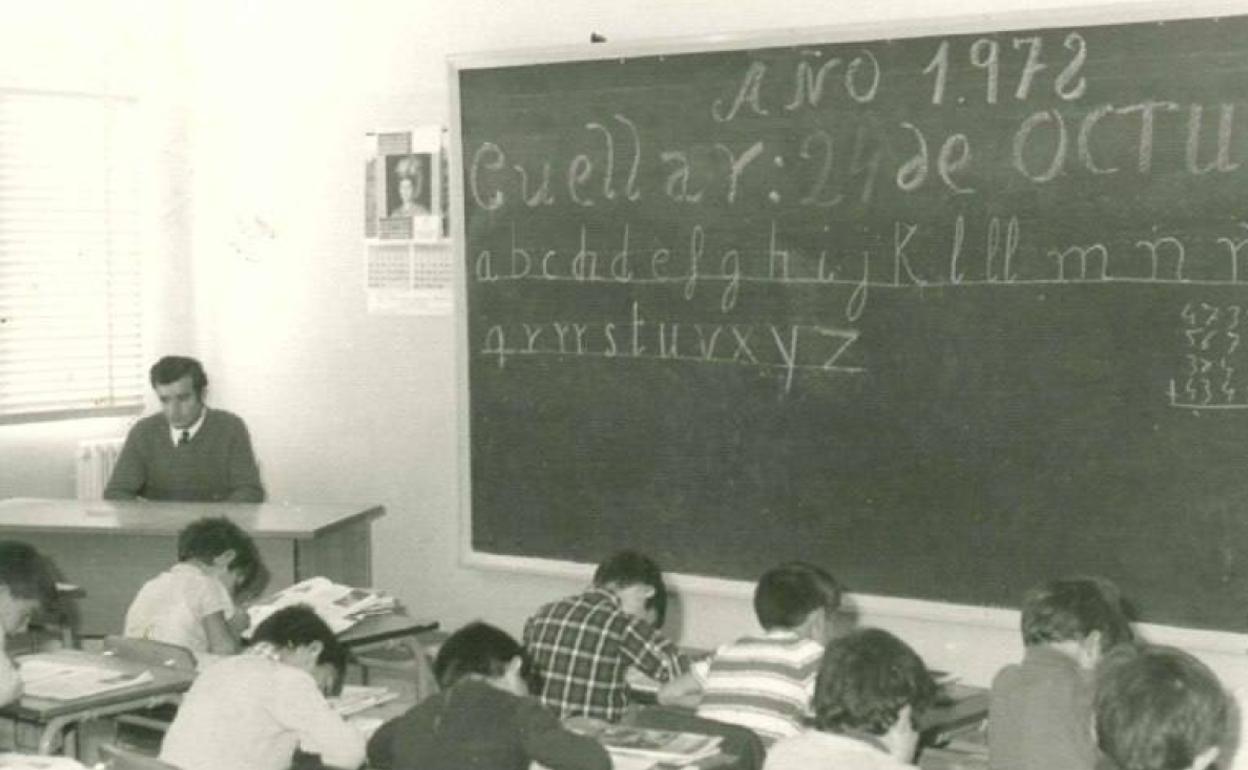 Una de las aulas del Santa Clara, en 1972. 