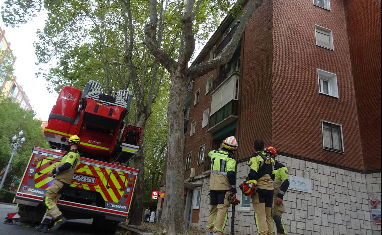 Retirada de tejas del número 158 del Paseo de Zorrilla. 