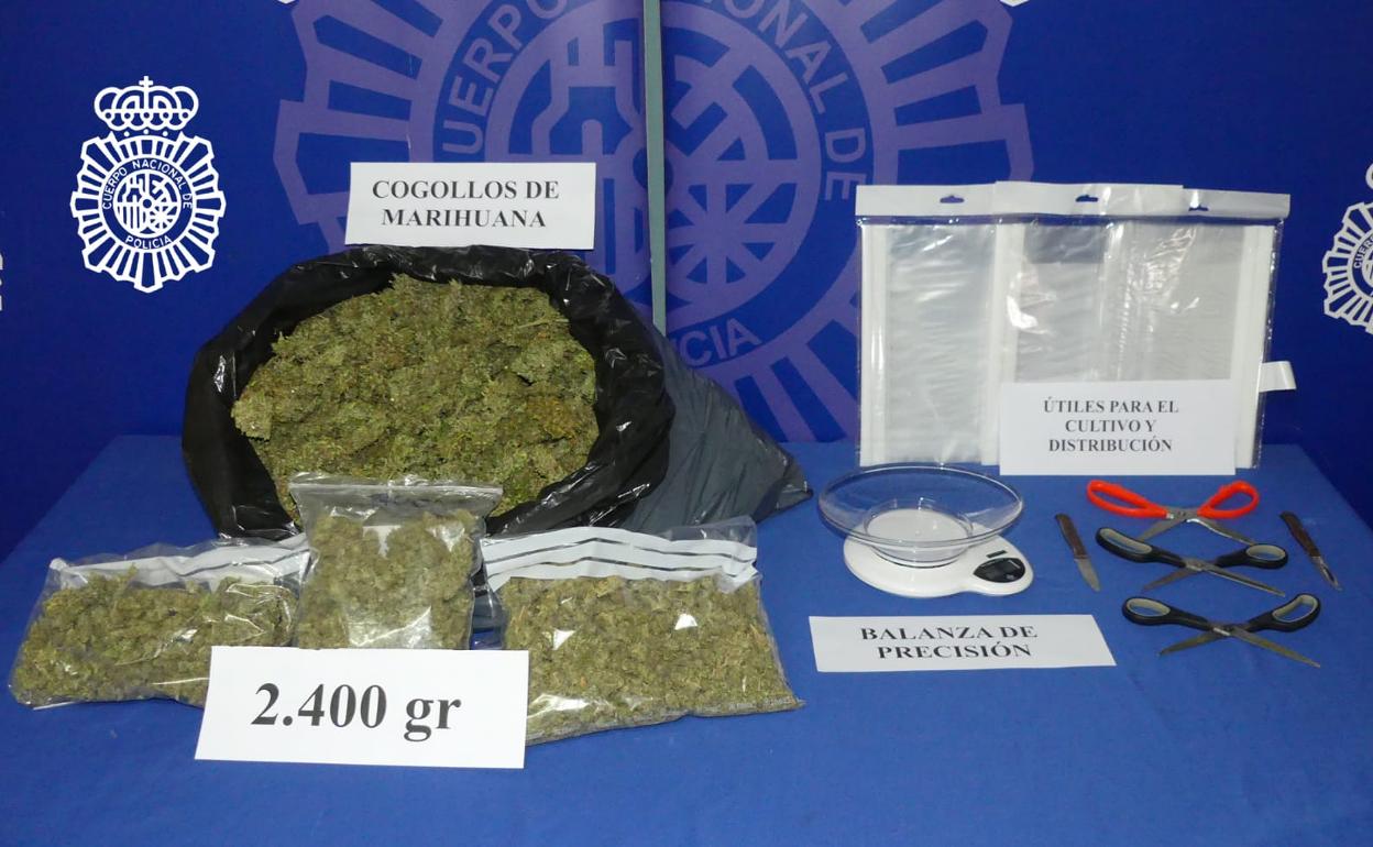 Dos detenidos en una urbanización de Villamayor por tráfico de marihuana