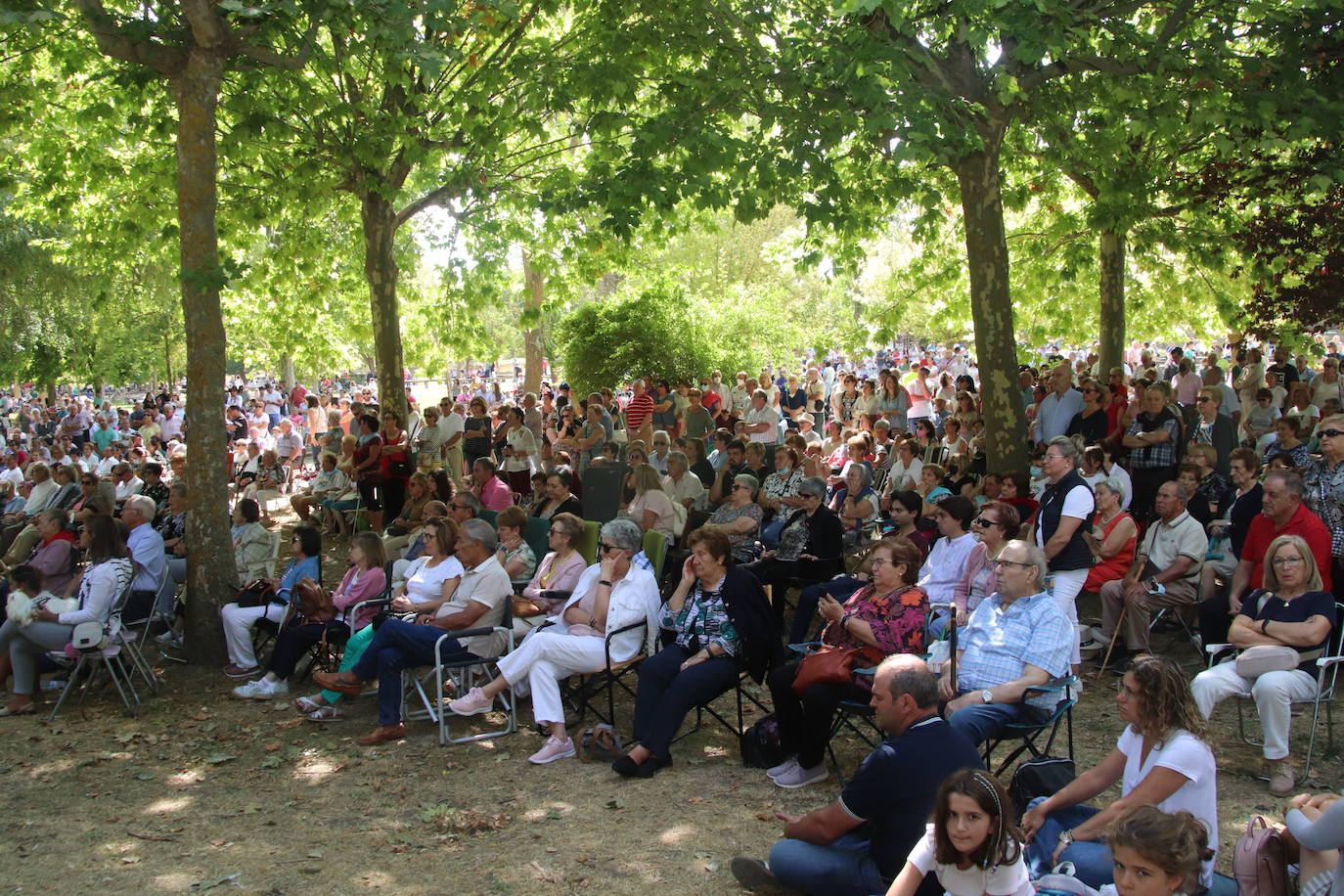 Miles de personas, este domingo en la romería de la Virgen del Henar.
