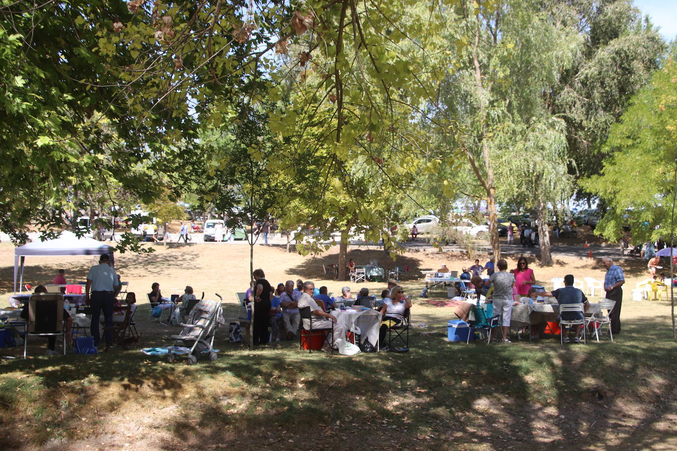 Miles de personas, este domingo en la romería de la Virgen del Henar.