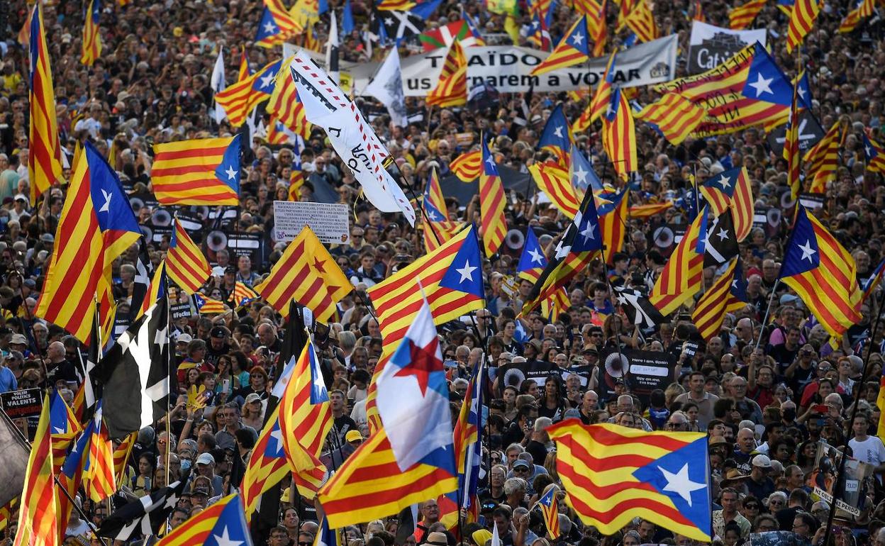 Manifestación independestista en la Diada.