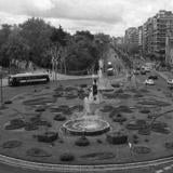 La rotonda de Zorrilla, con las fuentes de los años setenta. 