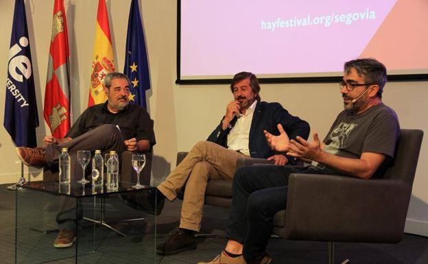 Desde la izquierda, Carlos Aganzo, Tiago Pitta y Jesús Calero. 