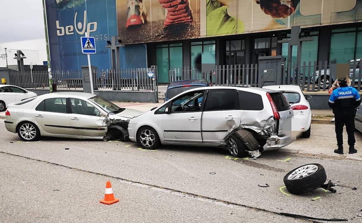 Imagen del accidente ocurrido en Burgos este viernes.