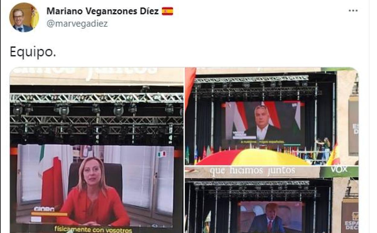 Veganzones incluye en su 'equipo' a Trump, Orbán y Meloni