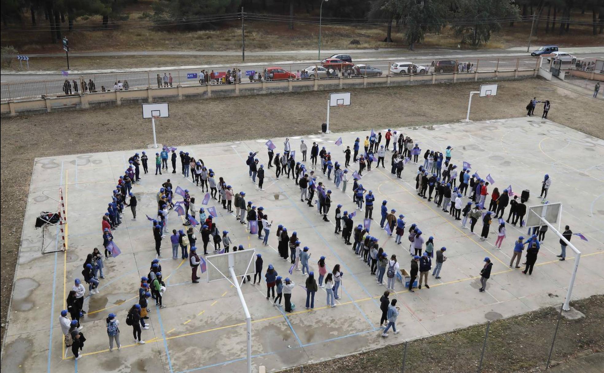 Acto que este martes han celebrado los alumnos del IES Conde Lucanor de Peñafiel.