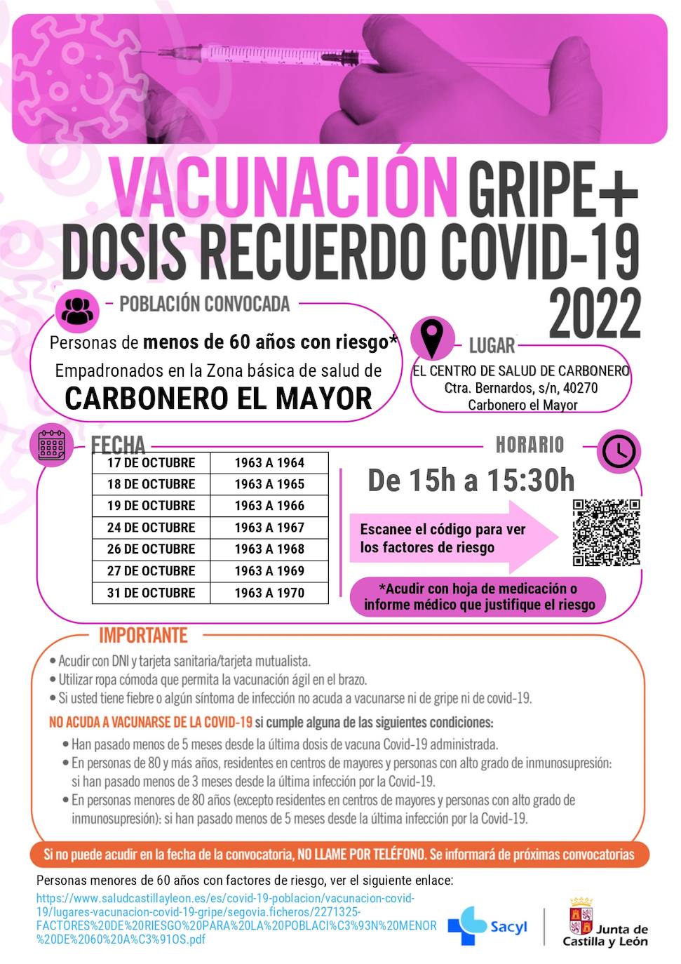 Cartel de vacunación. 