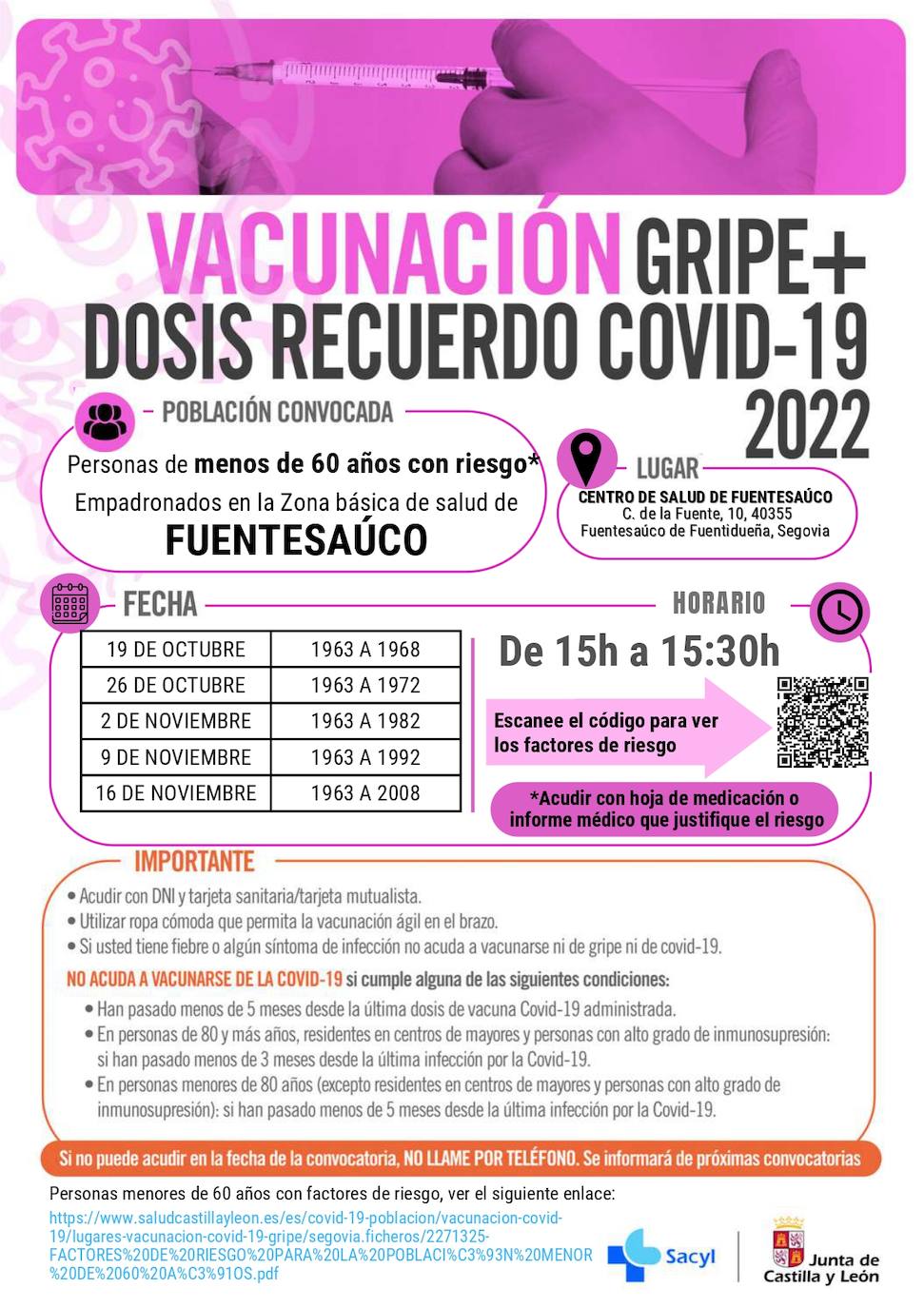 Cartel de vacunación. 