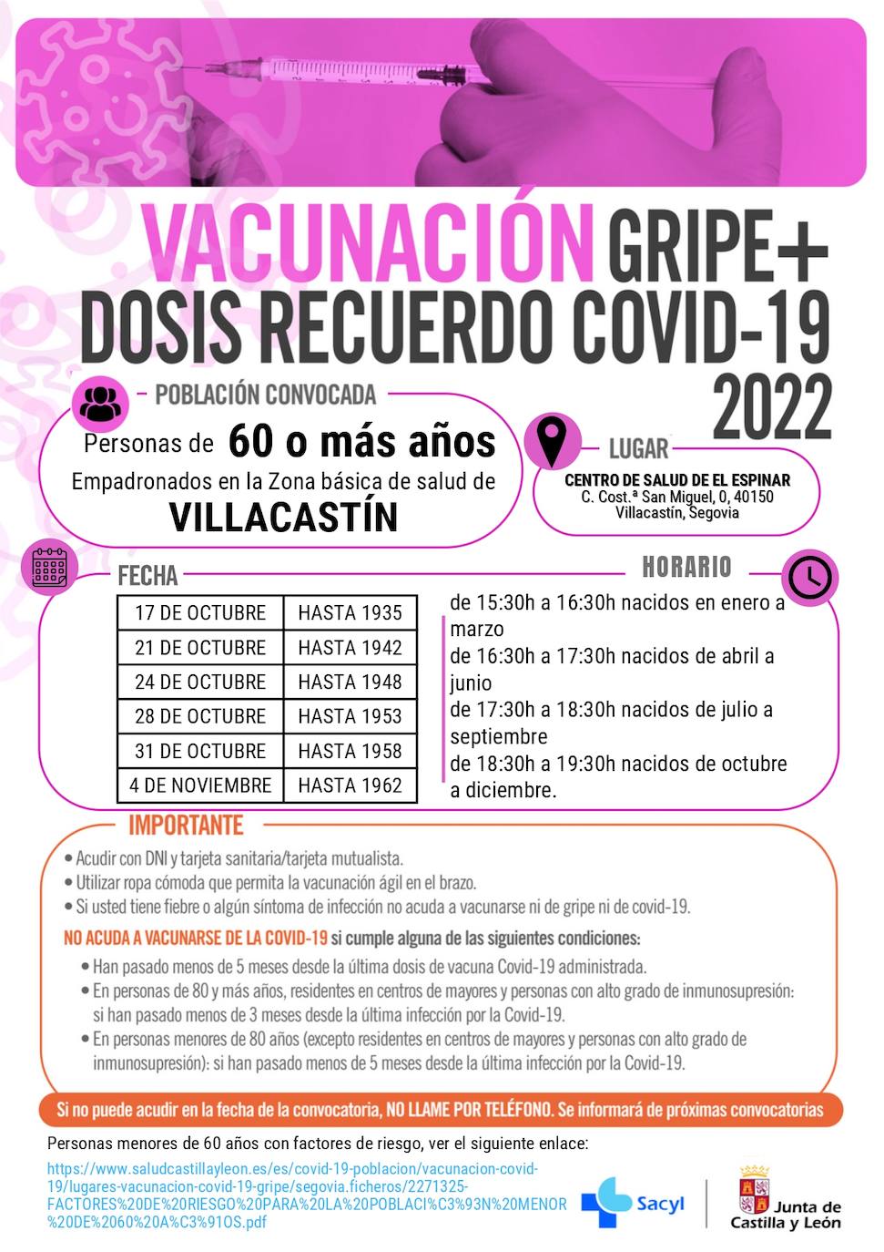 Cartel de vacunación. 