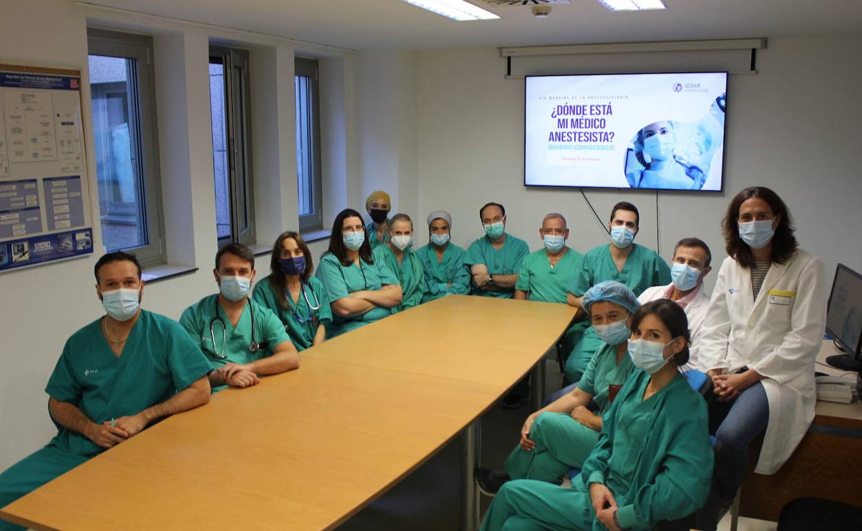 Equipo de profesionales del servicio de Anestesiología del Hospital General de Segovia. 