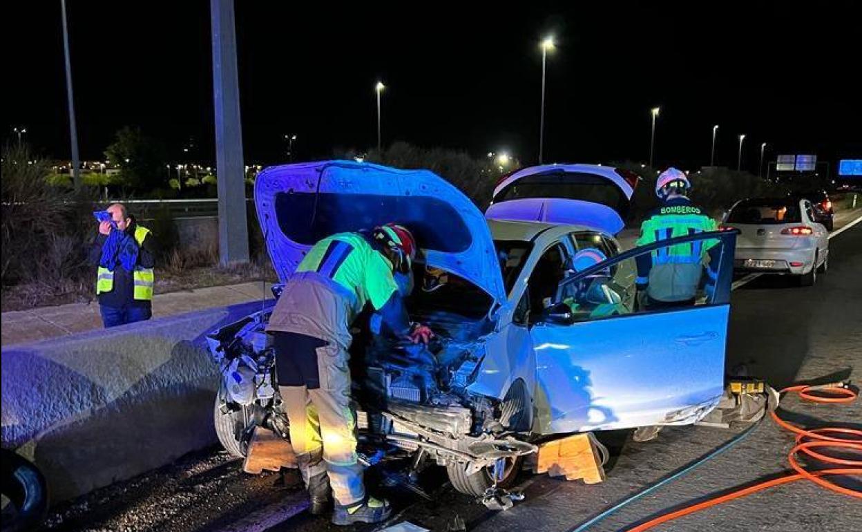 Estado en el que quedó uno de los vehículos implicados en el accidente.
