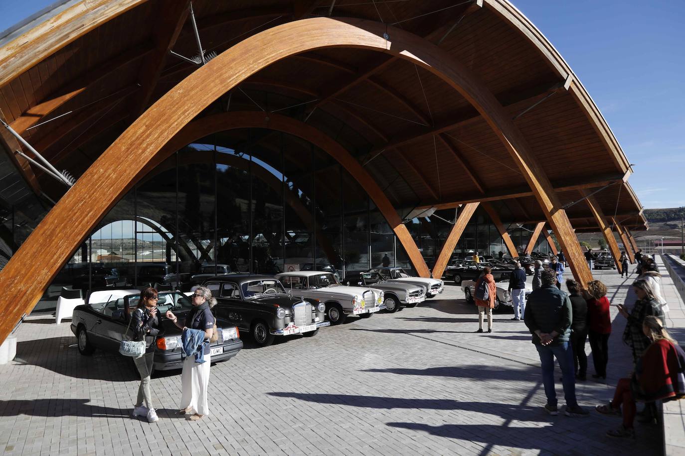 Fotos: Una veintena de coches clásicos de Mercedes visitan Bodegas Protos