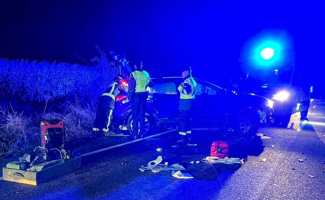 Accidente ocurrido a la altura de la localidad leonesa de Villamañán