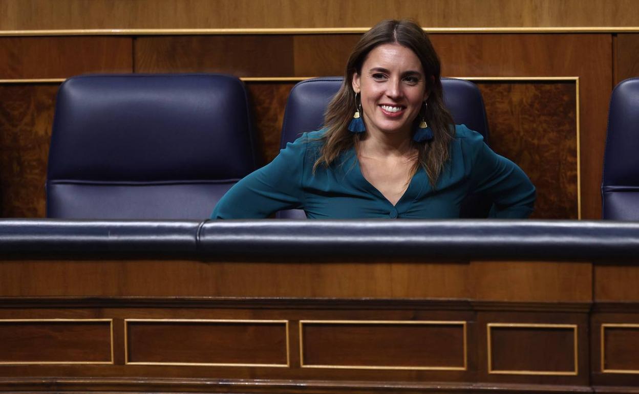 Irene Montero, durante el debate de la ley trans en el Congreso.