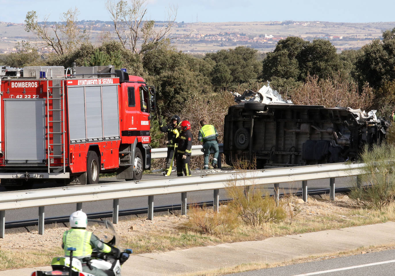 Accidente en la AP-61 en Segovia. 