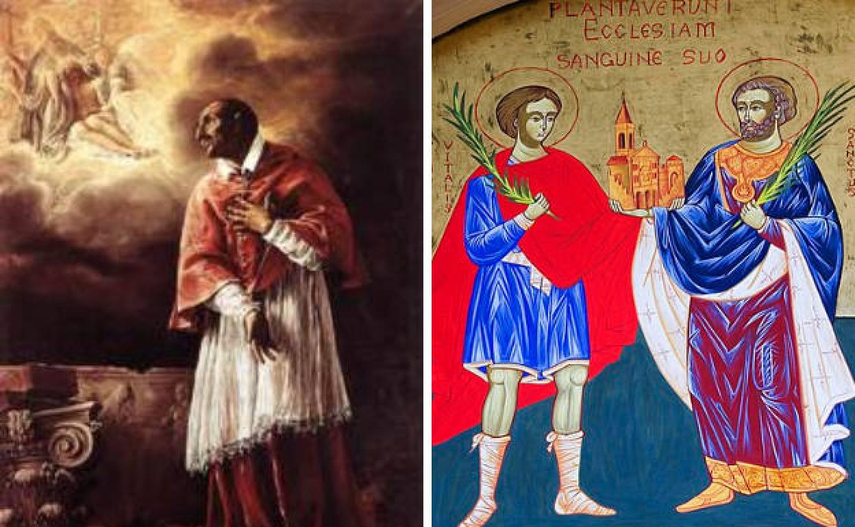 San Carlos Borromeo y San Agrícola de Bolonia.