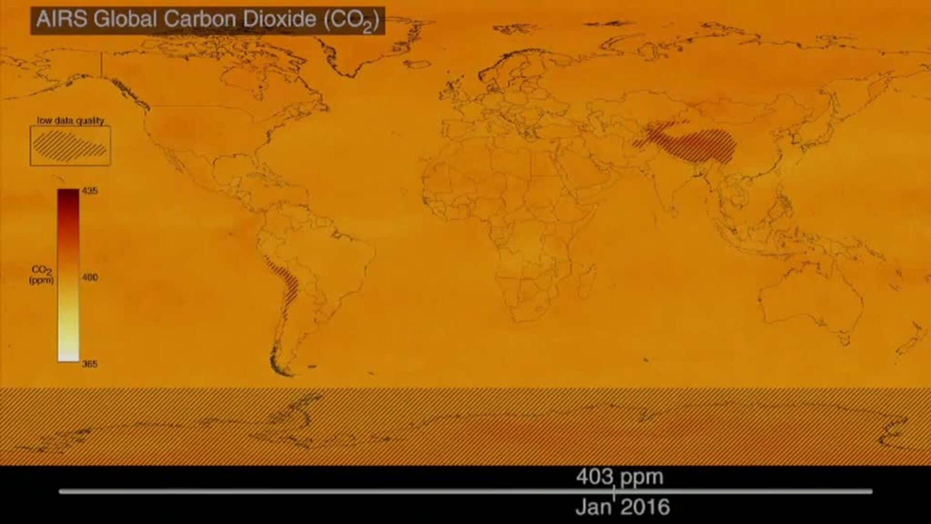 El gráfico de la máquina del tiempo muestra el aumento del cambio climático