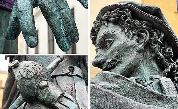 Varios detalles de la escultura. 