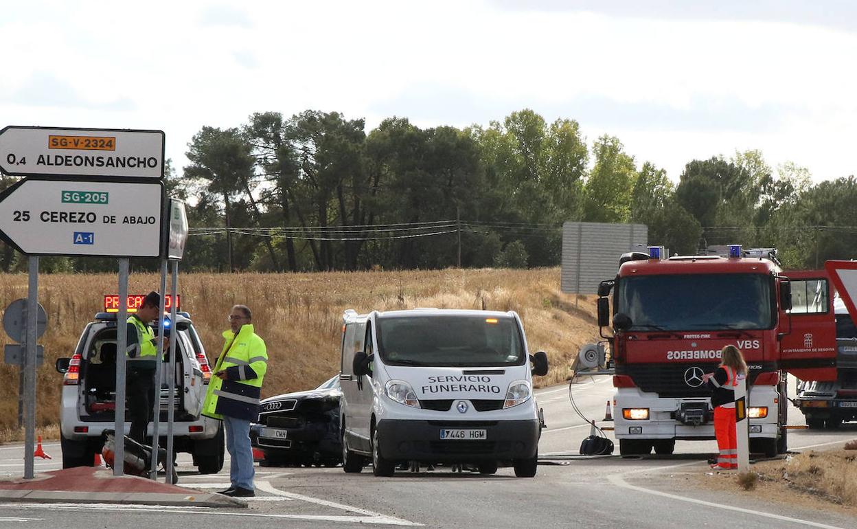 Accidente mortal en Aldeosancho, en la SG-205, ocurrido el pasado 30 de septiembre.