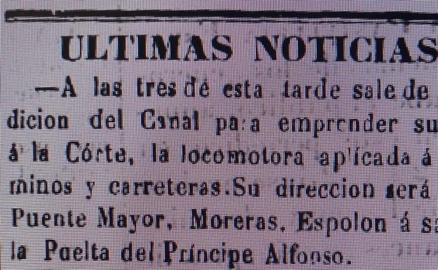 Noticia publicada por El Norte de Castilla el 31 de octubre de 1860.