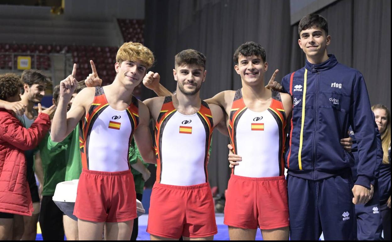 Los cuatro gimnastas vallisoletanos.