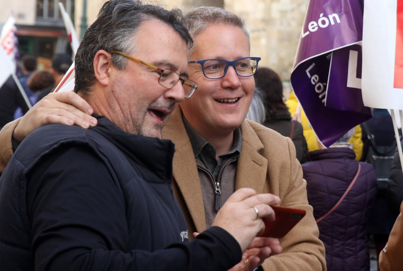 Manifestación organizada por los sindicatos en Segovia.