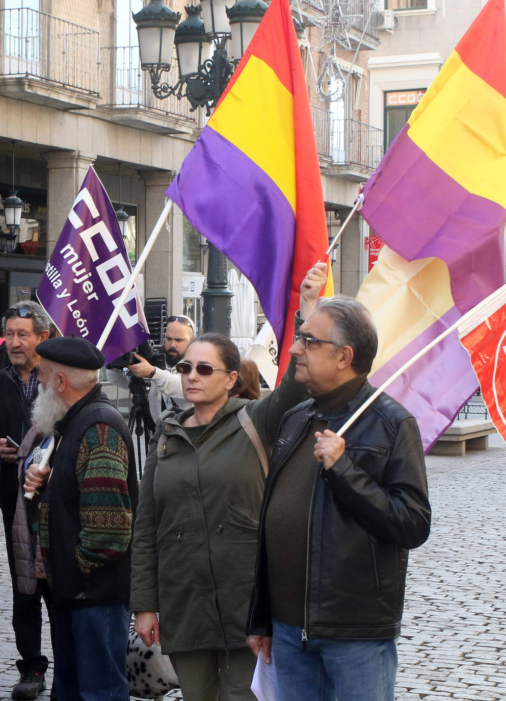 Manifestación organizada por los sindicatos en Segovia.