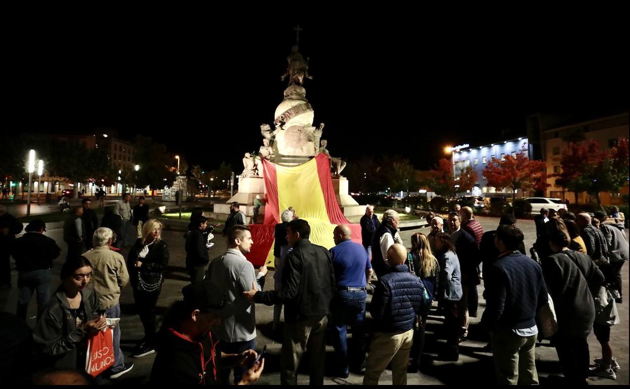 Concentración de Vox en Colón el pasado octubre. 