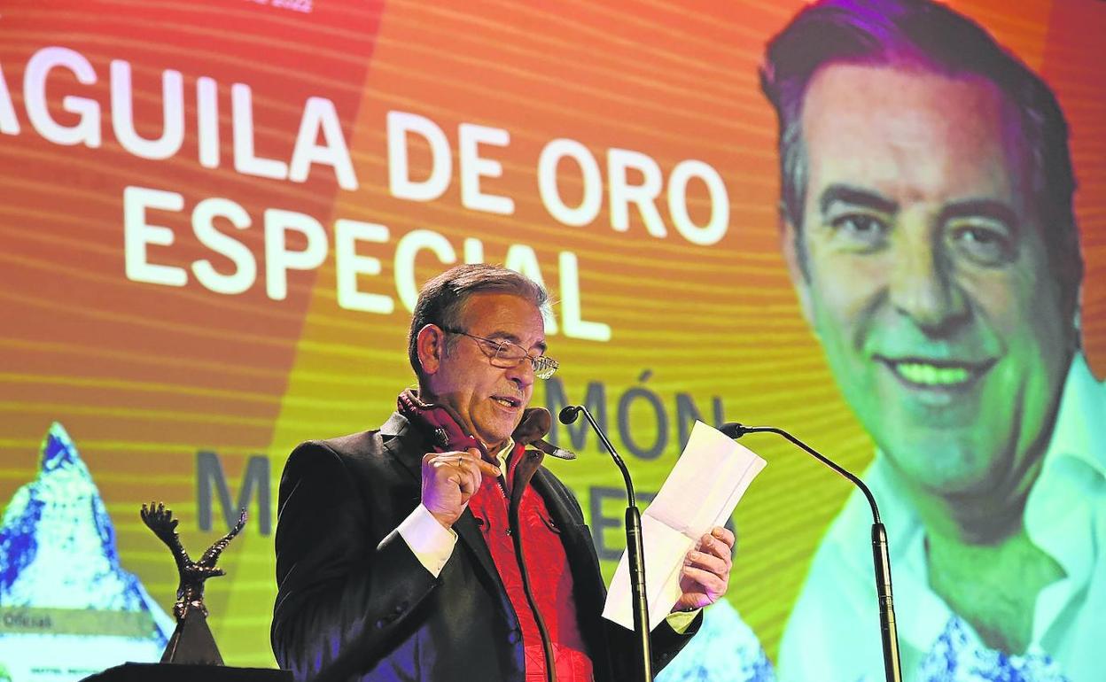 Ramón Margareto, durante su intervención tras recoger el premio. 