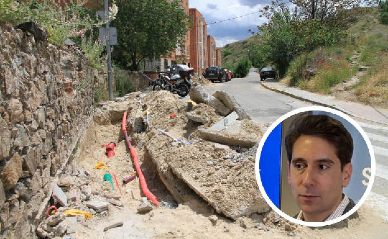 El concejal de Obras de Segovia, Miguel Merino, en el círculo sobre unas obras que se ejecutaron en el camino de la Presa. 