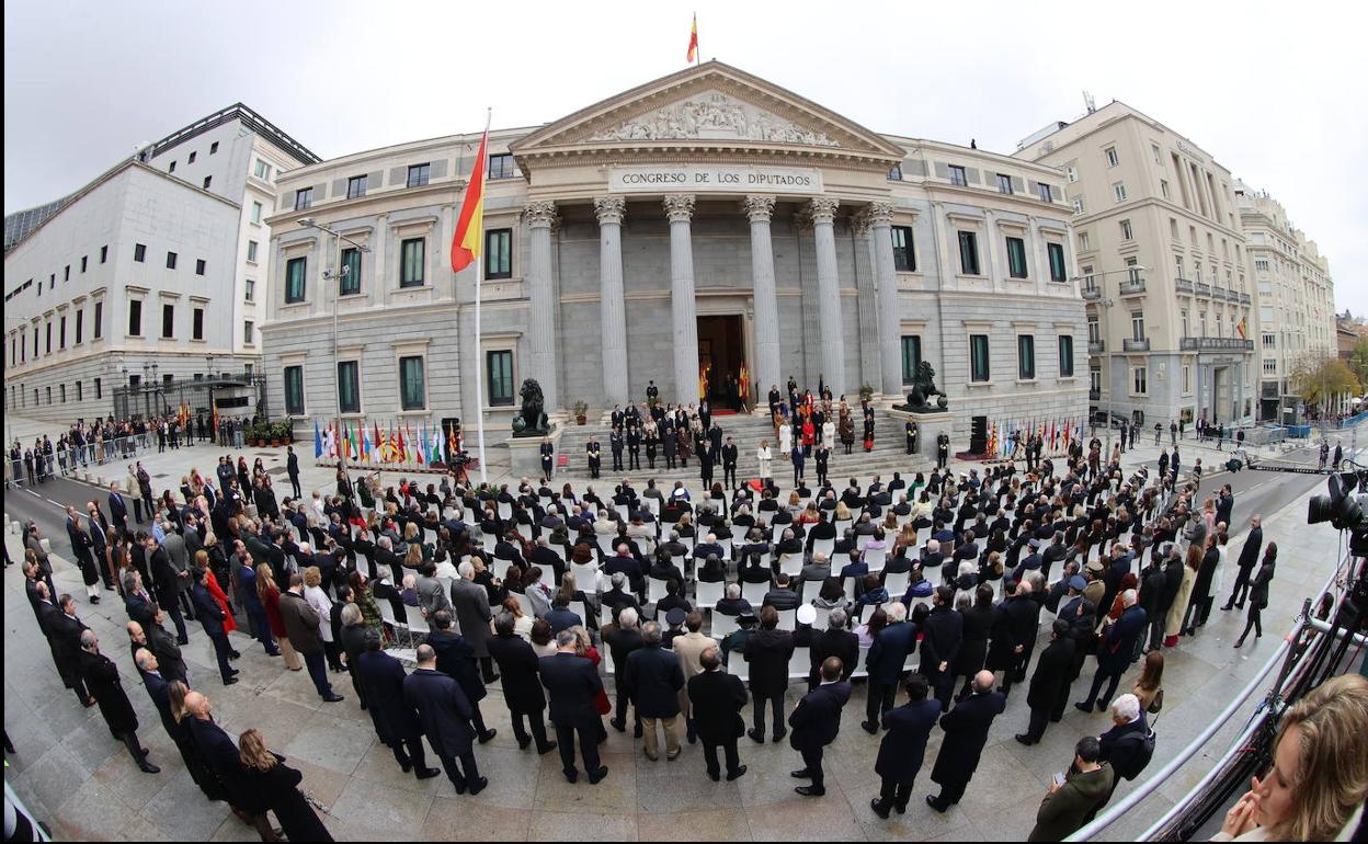 Acto institucional celebrado ayer ante el Congreso de los Diputados.