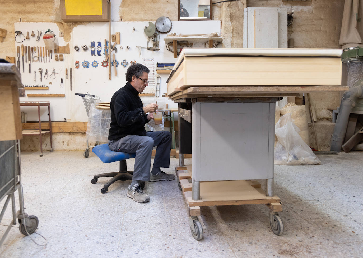 El taller de Joaquín Lois en Tordesillas (Valladolid).