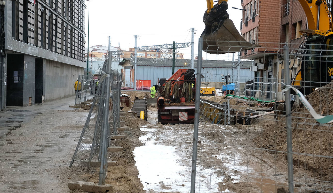Obras del túnel de la calle Panaderos para la integración ferroviaria, Valladolid.