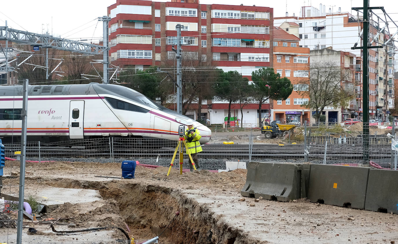 Obras del túnel de la calle Panaderos para la integración ferroviaria, Valladolid.