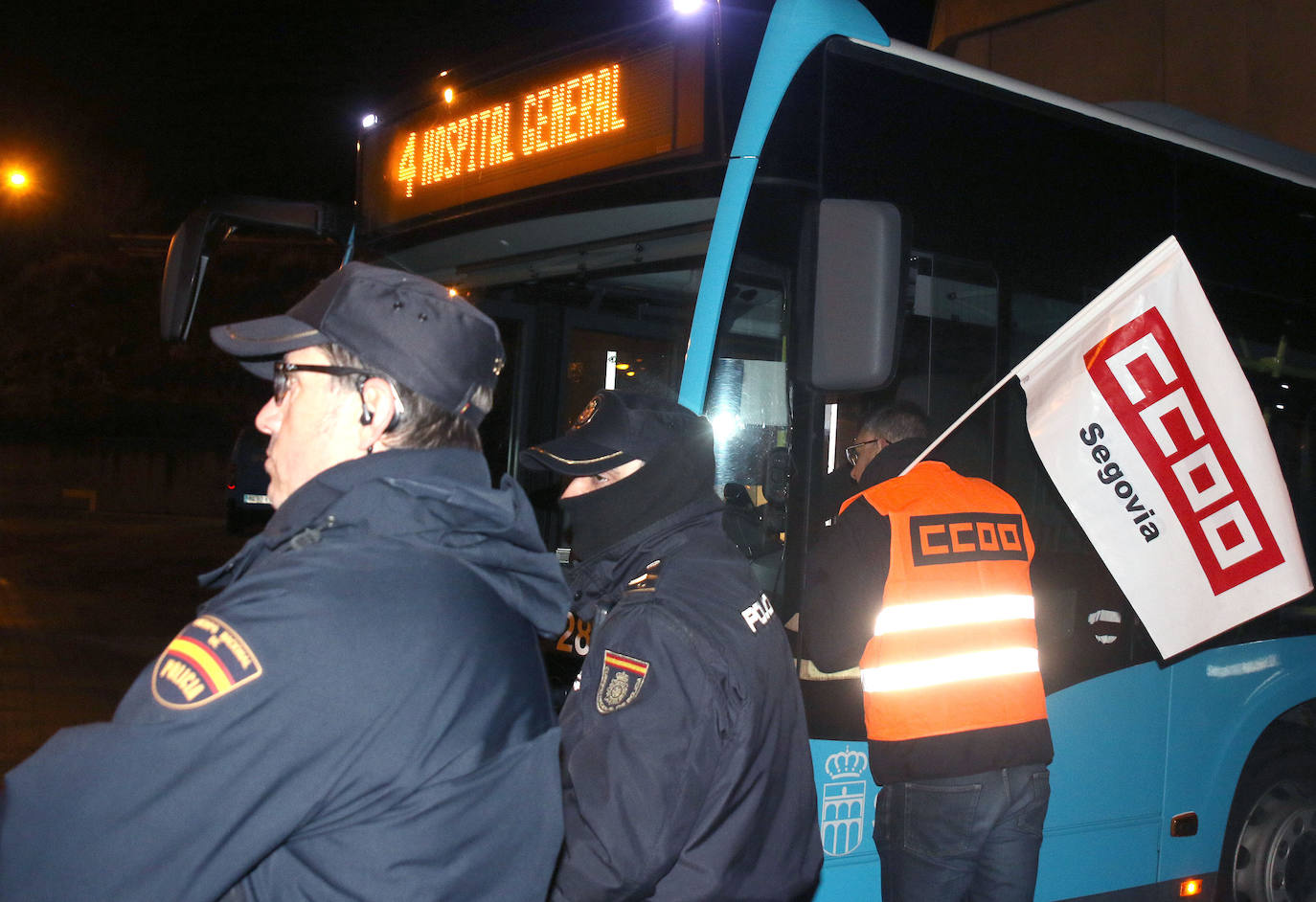 Huelga de autobuses en Segovia. 