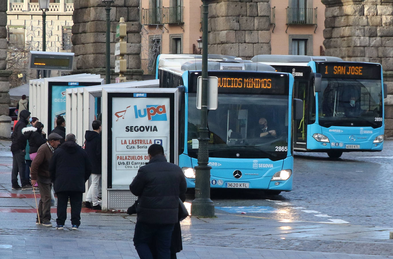 Huelga de autobuses en Segovia. 