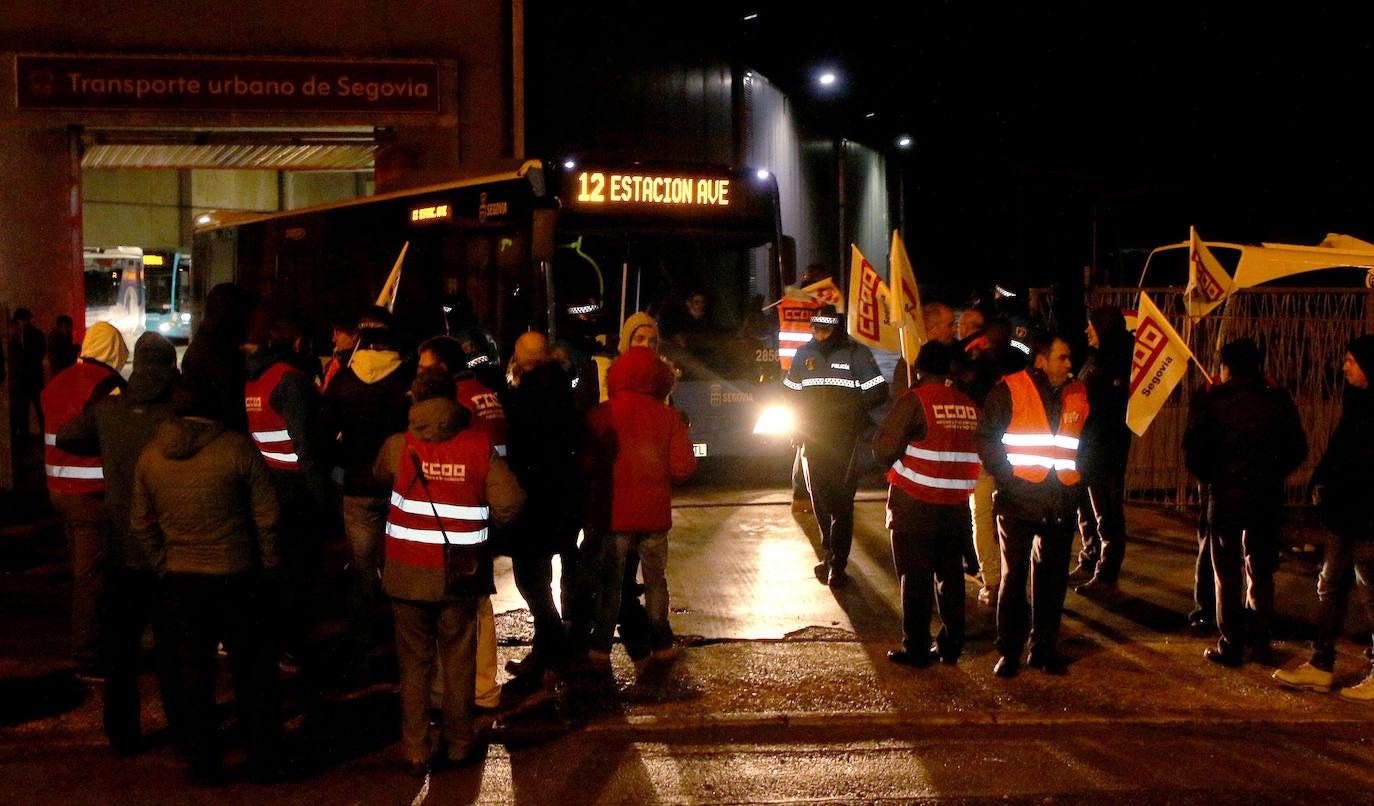 Huelga de autobuses en Segovia. 