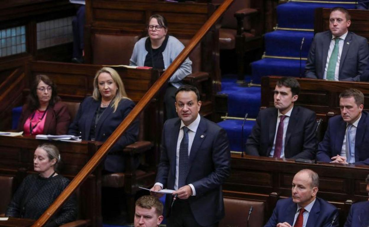 Varadkar, durante su intervención ayer ante el Parlamento irlandés. 