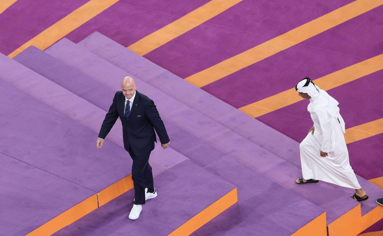 Gianni Infantino, presidente de la FIFA,, en un acto del Mundial de Qatar. 