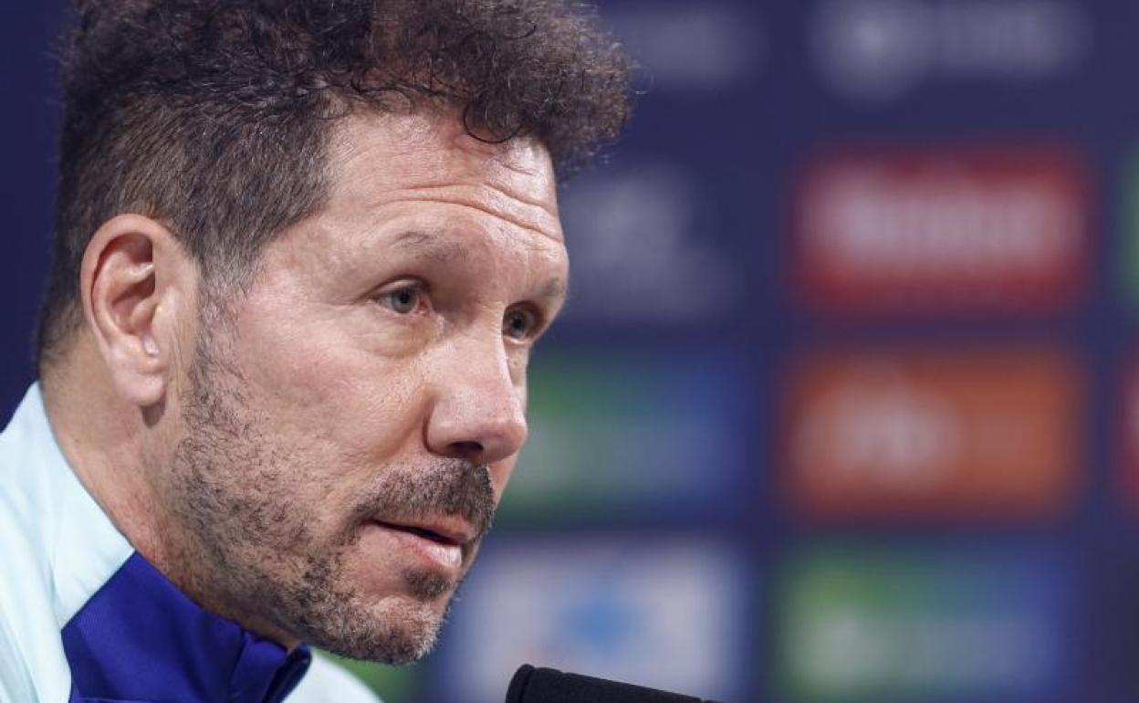 El Cholo Simeone, durante su comparecencia de este martes. 