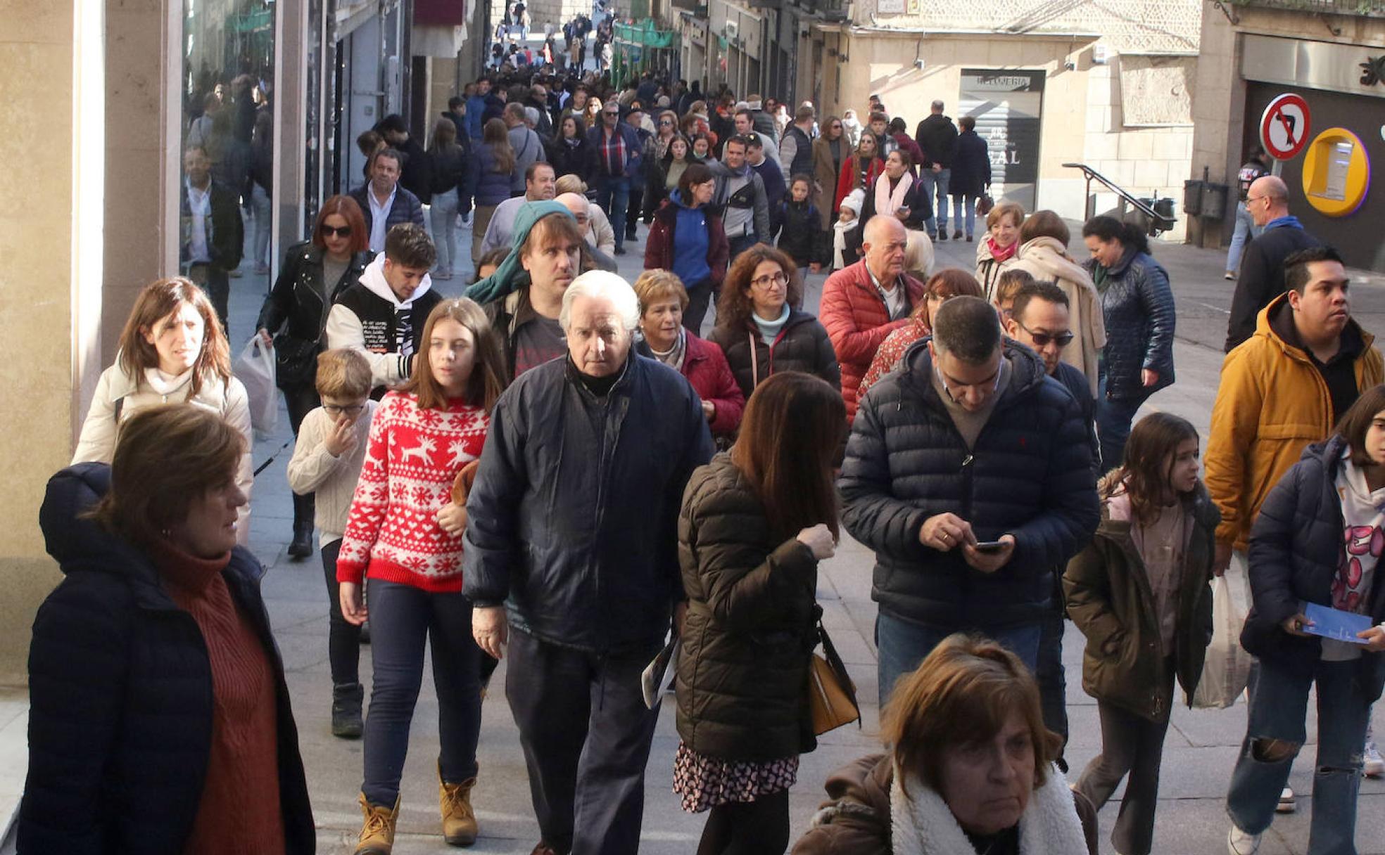 Aspecto del centro de Segovia este lunes 26 de diciembre.