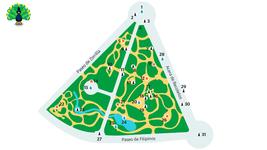 El mapa del parque: 125.372 metros cuadrados en forma de abanico