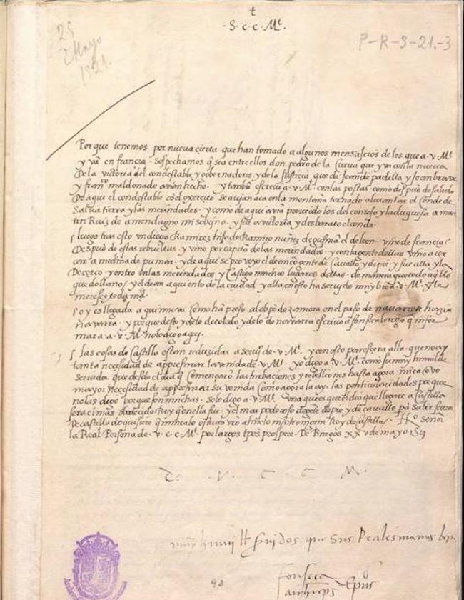 Carta del obispo de Burgos