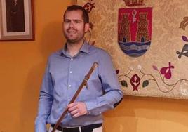 Javier Ramos, alcalde de Alcazarén, en 2019 durante la toma de posesión como regidor.