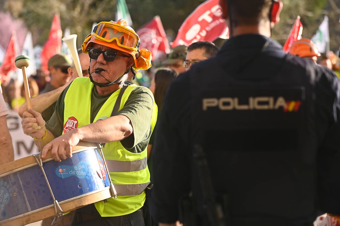 Las protestas de los agentes forestales, en imágenes