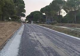 Estado en el que ha quedado el camino de Sacedón tras el asfaltado.